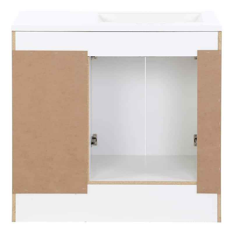 Spring Mill Cabinets Lonsdale 36.5" 2-Door Bathroom Vanity With 3 Drawers and White Sink Top