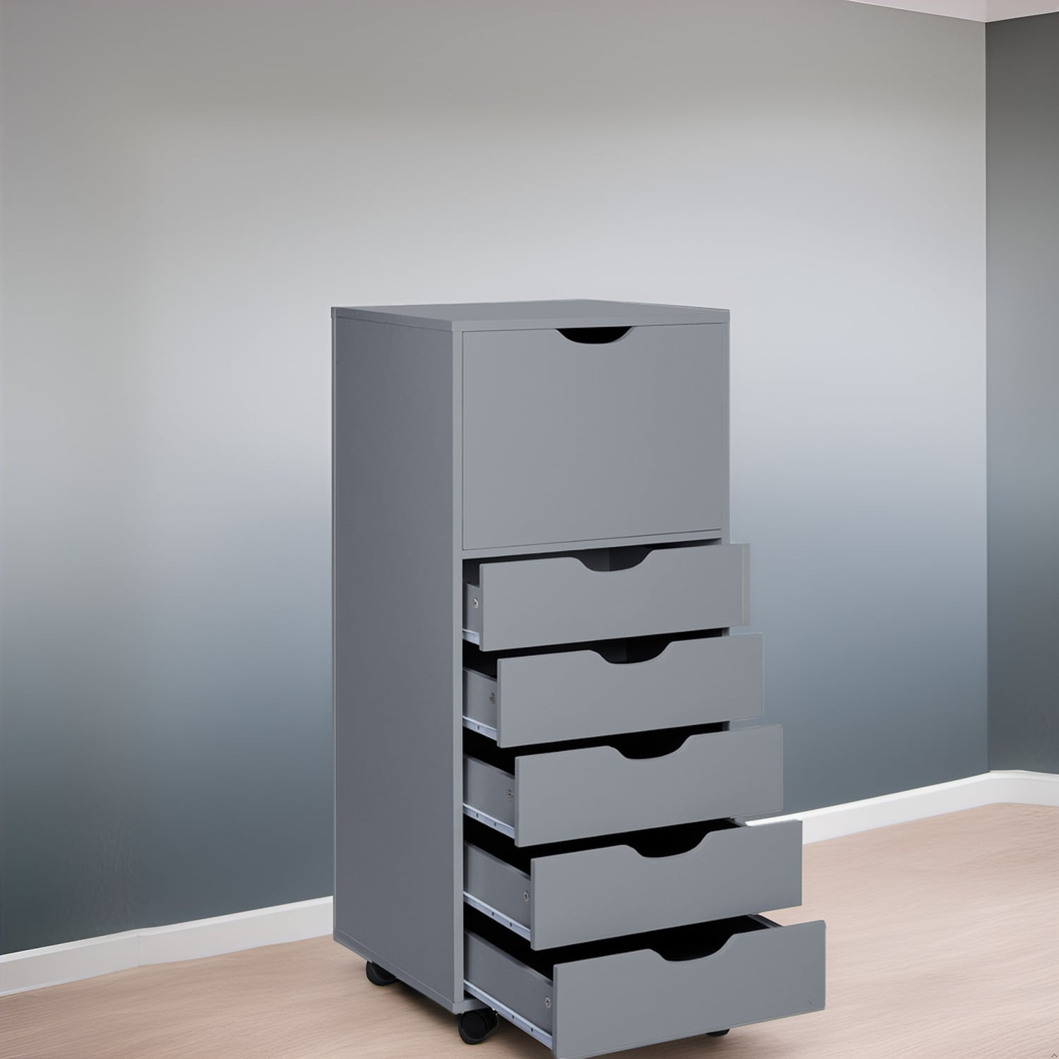 6 Drawer Dresser, Craft Storage Organizer Makeup Drawer Cabinet for Home Office