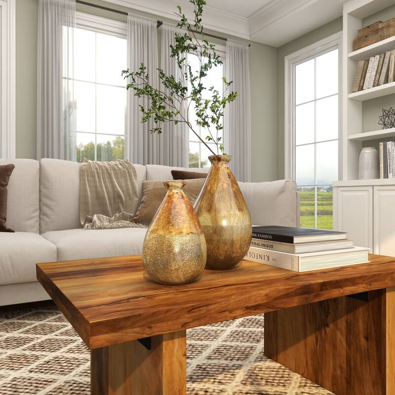 Stylish Glass Blown Vase (Set of 2) - Gold or Green