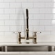 preview thumbnail 14 of 29, Kingston Brass Essex Double-Handle Wall-Mount Pre-Rinse Bridge Kitchen Faucet