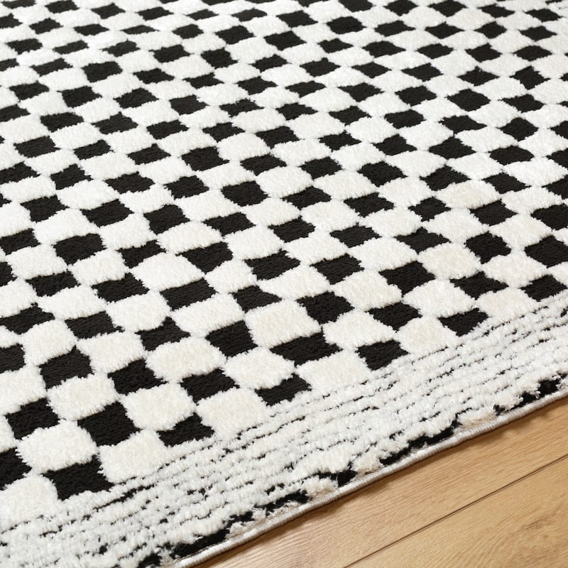 Livabliss Freud Mod Checkered & Striped Area Rug
