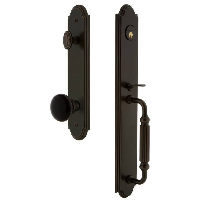 Grandeur Arc Solid Brass Rose Dummy Full Plate Full Plate 'F' Grip - Timeless Bronze