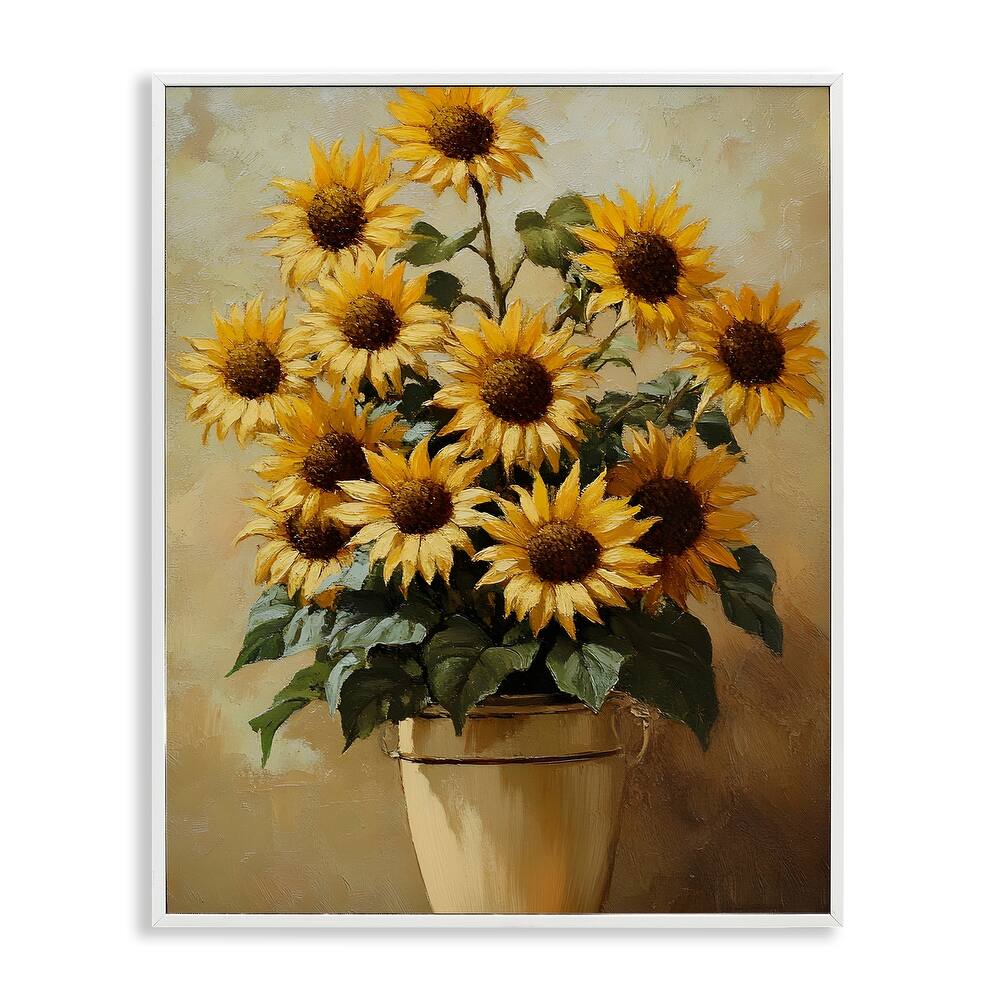 Stupell Sunny Sunflowers Arrangement Framed Giclee Art Design By Franklyn Gregory