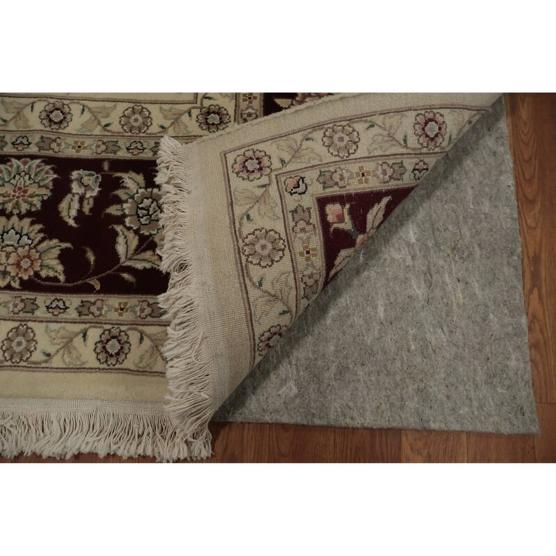 Hand Knotted Oriental 100% Wool Carpet Traditional Floral Beige & Ivories Tabriz Area Rug - 12' 2'' X 9' 2''