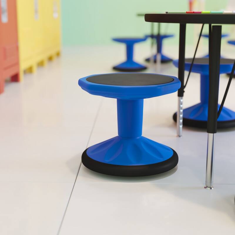 Commercial Fixed Height Collaborative Wobble Stool - 12.75"W x 12.75"D x 12"H