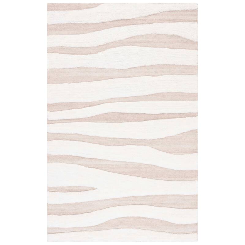 SAFAVIEH Handmade Manhattan Esperance Modern Wool Rug - 6' Square - Ivory/Beige