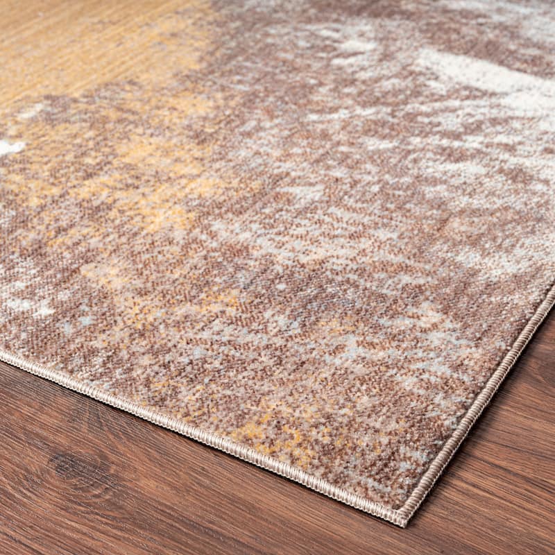 Marbled Earthy Abstract Area Rug