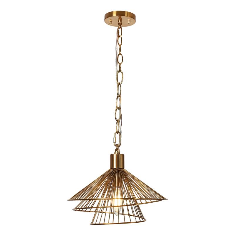 Modern Farmhouse 1-Light Pendant Light for Kitchen Island Dining Room - Gold