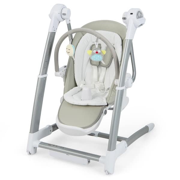 slide 2 of 2, Baby Folding High Chair with 8 Adjustable Heights and 5 Recline Backrest - 36" x 24.5" x 35.5"-46"