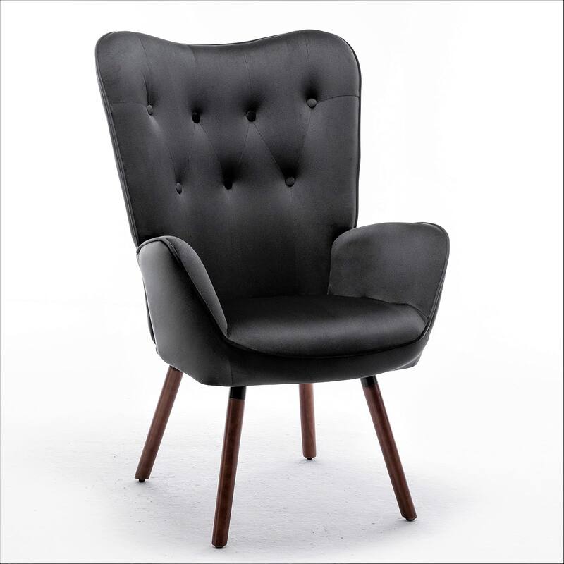 Kreedence 26.38" W Microfiber Accent Chair with Wing Back Design