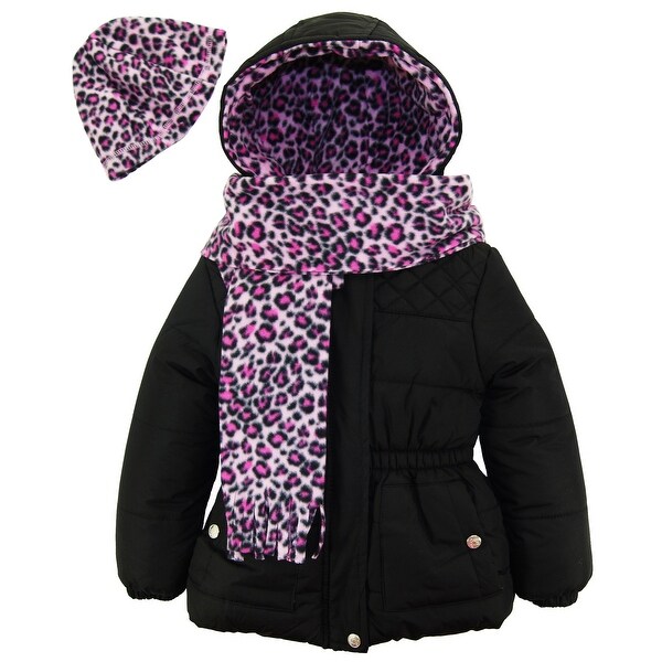 Shop Pink Platinum Baby Girls Quilted Jacket Puffer Cheetah Hat