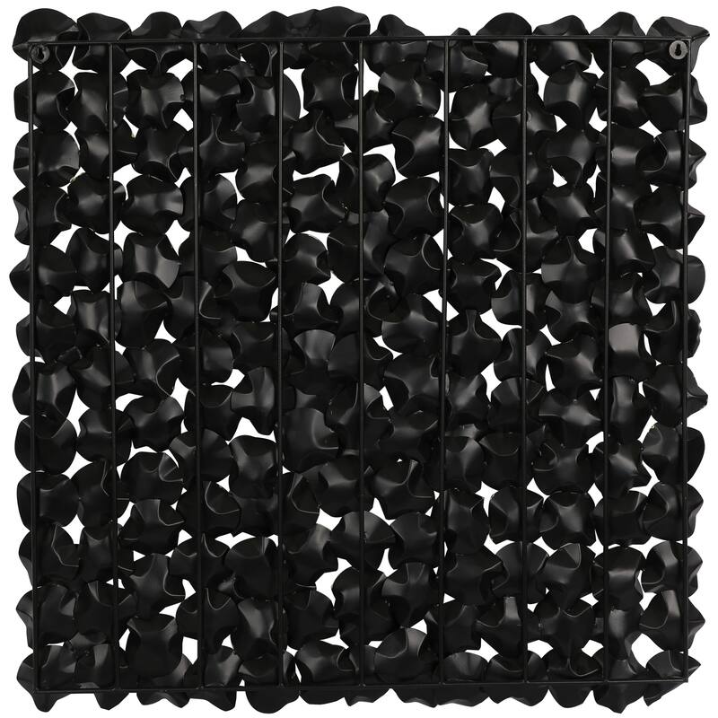 Metal Abstract Overlapping Folded Circle Wall Decor with Gold Accents - Black - Roche River Decor