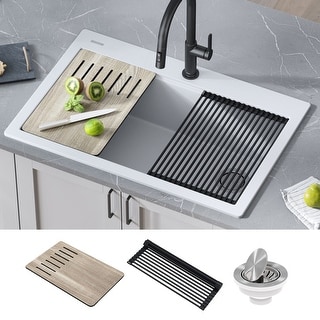 KRAUS Bellucci Workstation Topmount Drop-in Granite Kitchen Sink