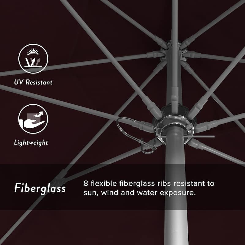 California Umbrella 75' Venture Series Patio Umbrella, Silver Aluminum Pole Fiberglass Ribs Push Lift Pacifica