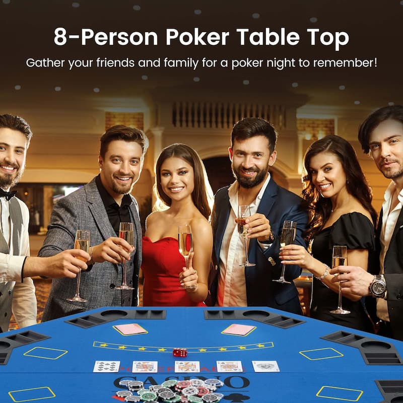 Costway 48" Poker Table Top - 8 Player Foldable Texas Holdem Poker - See Details