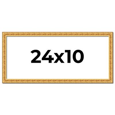 24x10 Frame Gold Real Wood Picture Frame Width 1 inches | Interior