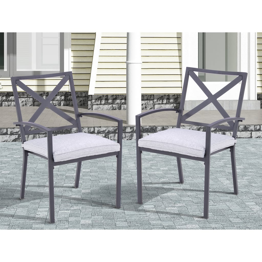 San Marino X-Back Outdoor Dining Chair Set of 2 with Cushions