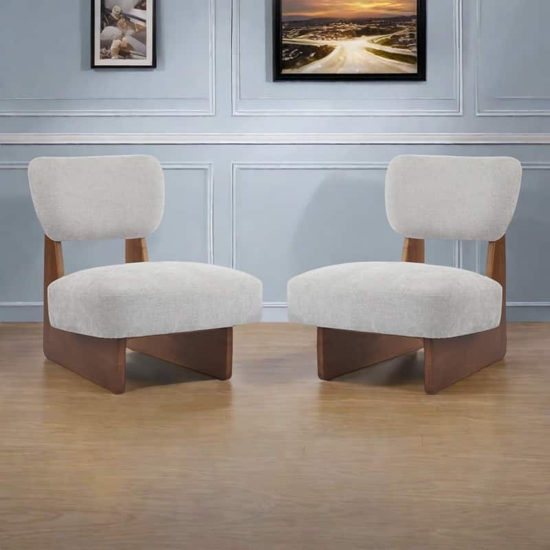 Polyester Solid Wood Modern Lounge Chairs Set with Ergonomic Design and Minimalist Style