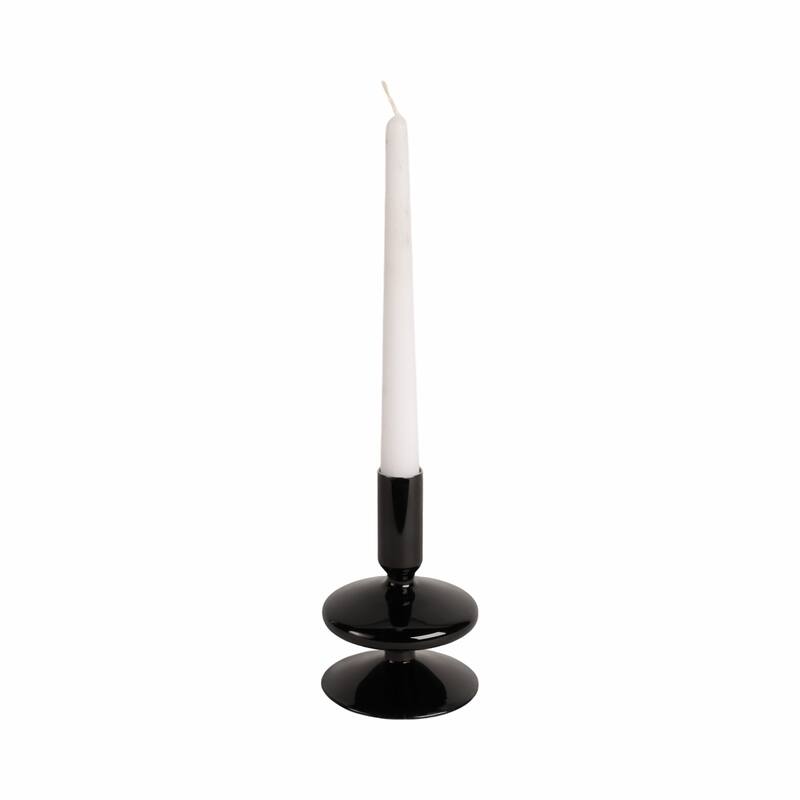 Modern Bubble Glass Candle Holder with Rounded Accent Base