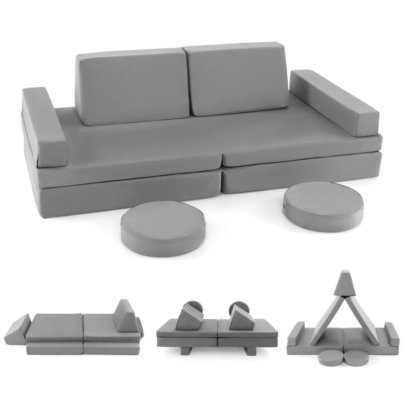 Convertible Kids Sofa Playset with Zipper