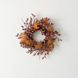Sullivans Artificial Rustic Fall Berry Leaf Wreath - Bed Bath & Beyond ...