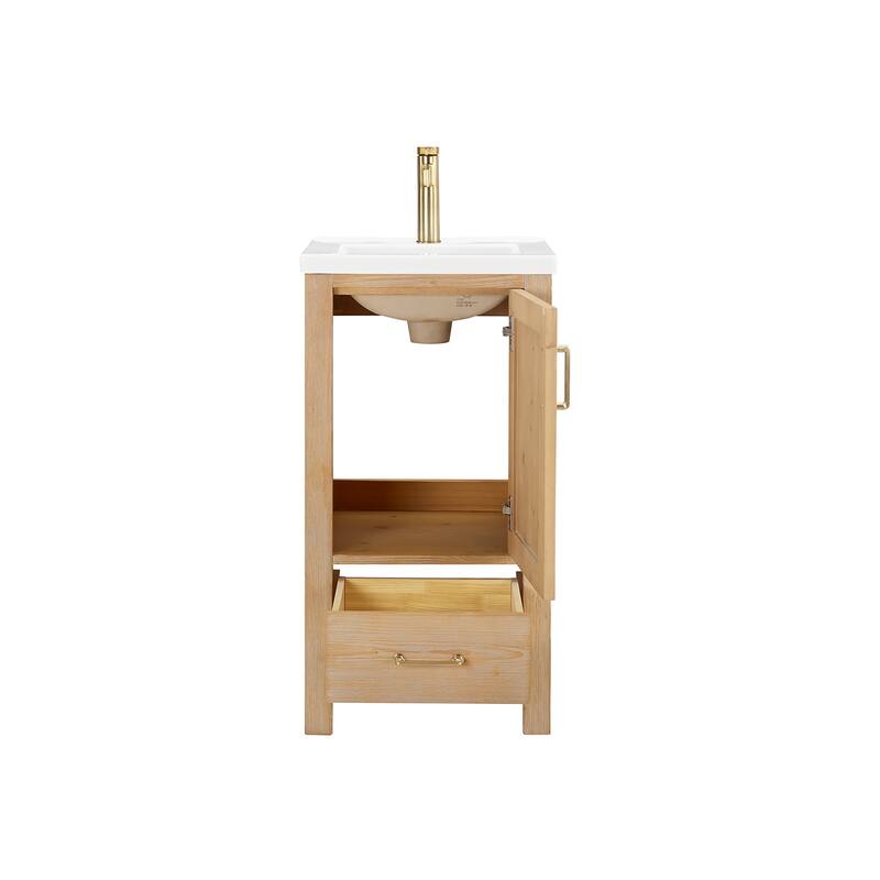 Gela Single Sink Bath Vanity with Drop-In White Ceramic Basin