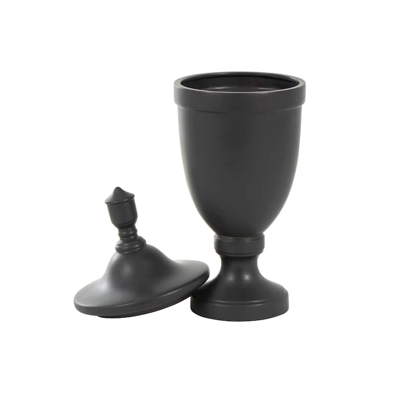 Black or White Ceramic Fluted Urn Shaped Decorative Jars with Lid