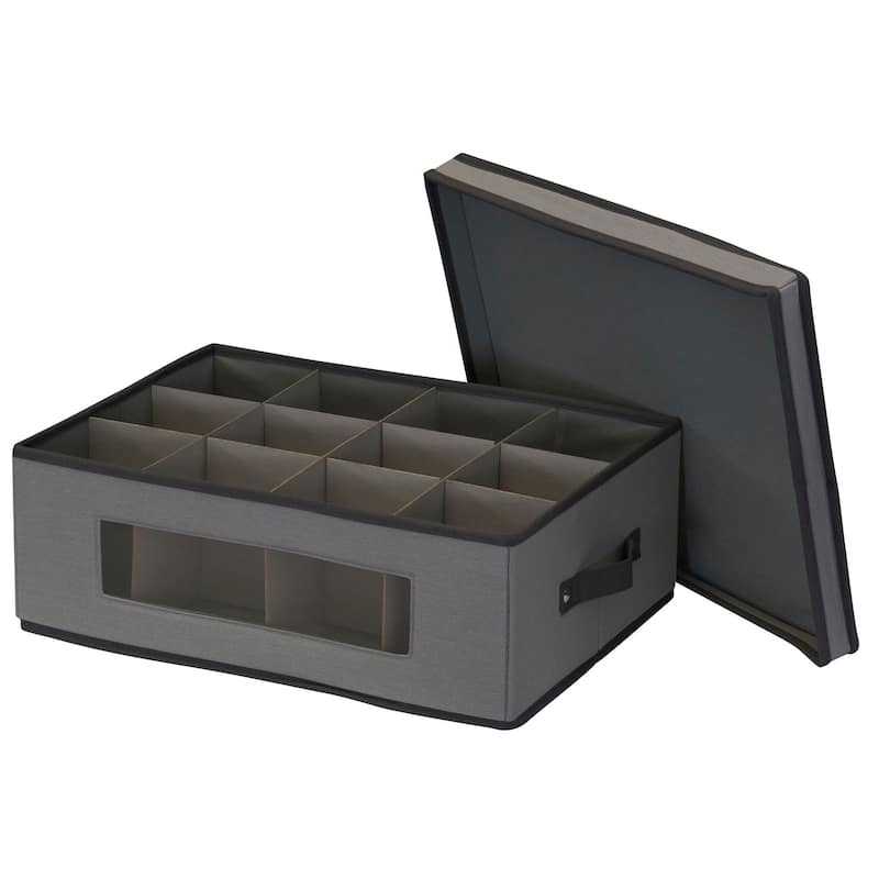 Household Essentials Mug and Tumbler Vision China Storage Box Chest - 14.0"L x 19.0"W x 6.5"H