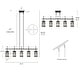 preview thumbnail 7 of 15, Aulia Modern 5-Light Crystal Chandelier Linear Black Kitchen Island Lights - L 45.6" x D 4.5" x H 15.5"