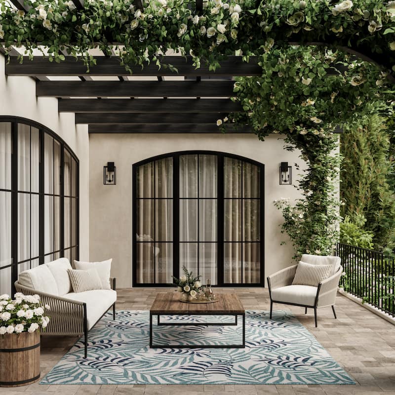 Nourison Garden Oasis Indoor/Outdoor Nature Area Rug - 6'x9' - Blue