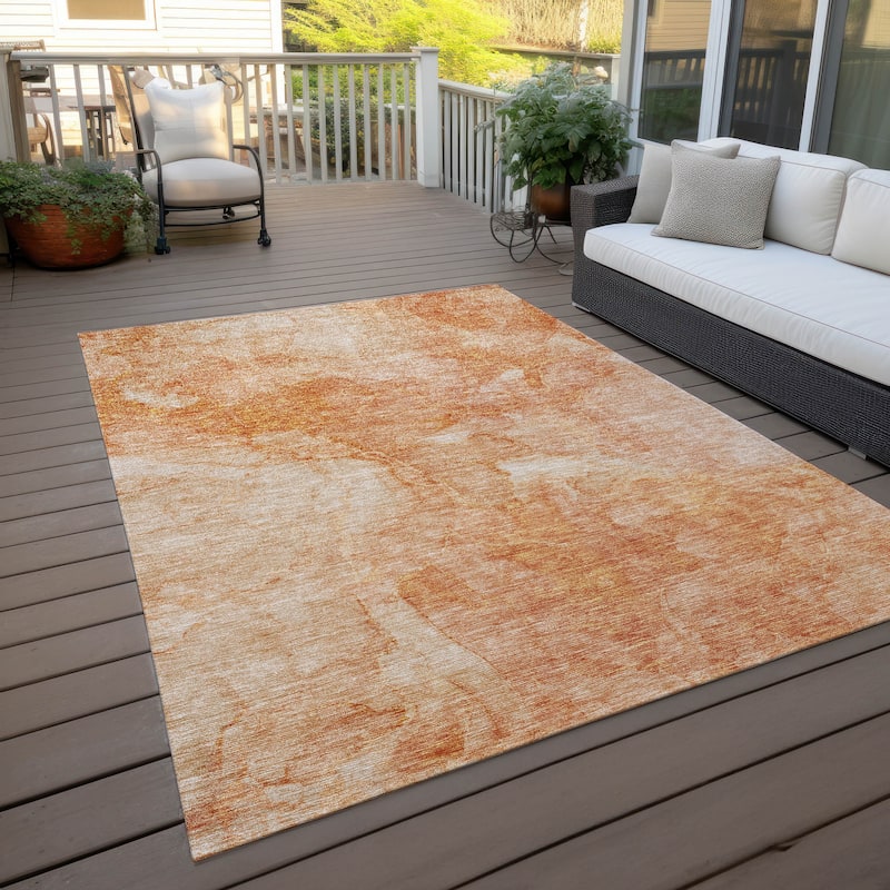 Machine Washable Indoor/ Outdoor Chantille Abstract Watercolor Rug