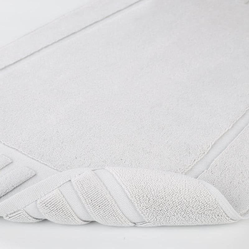Blue Nile Mills 100% Cotton Solid Modern Geometric Border Absorbent Heavy Washable Bath Mats, Set of 2