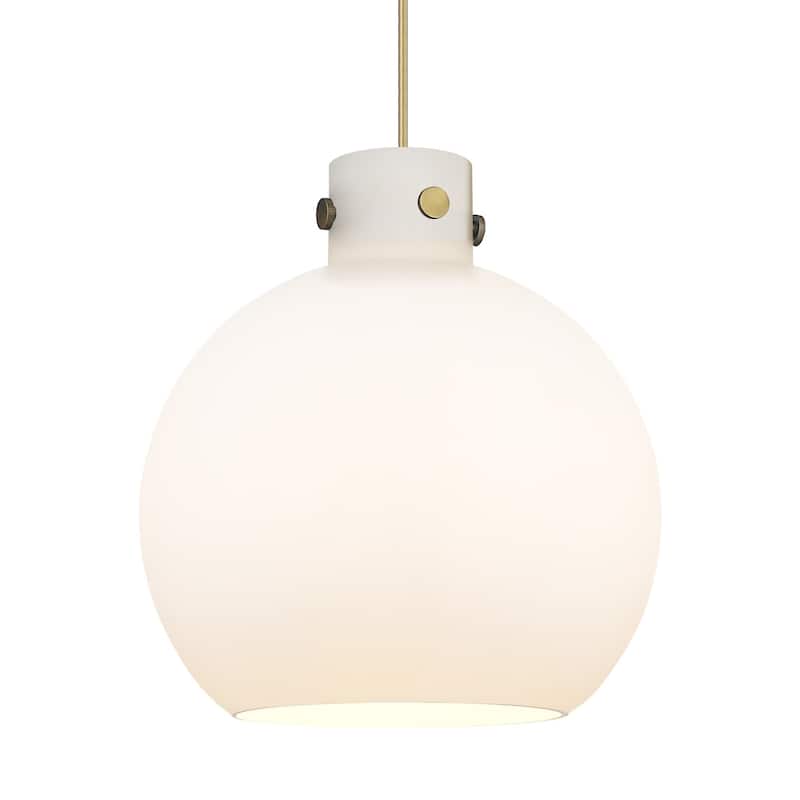 Innovations Lighting 410-1PL-15-14 Newton Sphere Pendant Newton Sphere - Brushed Brass / Matte White