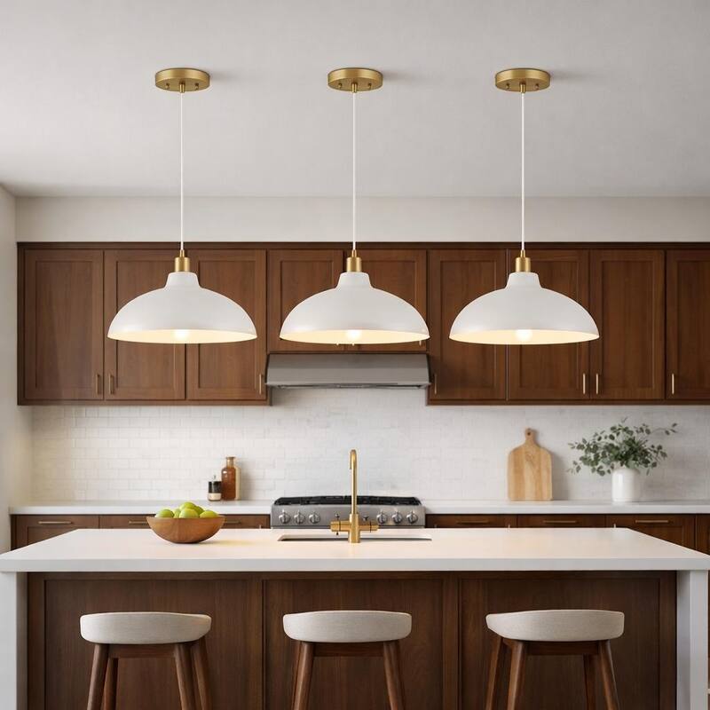 Sockras Single Dome Pendant Lamp with Gold Brass Accents