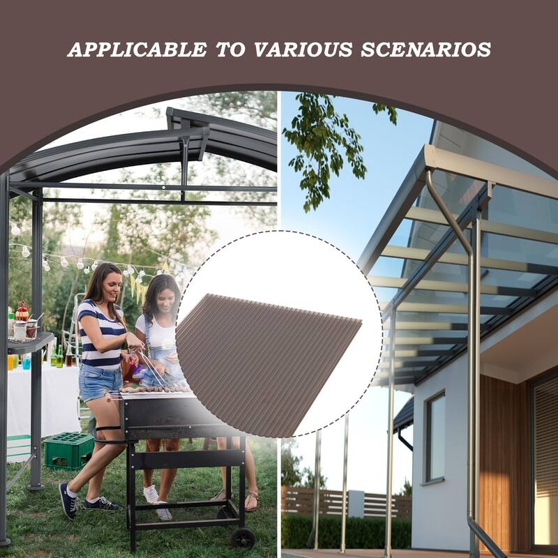 Aoodor 6-Pack Polycarbonate Panels, UV-Protected Waterproof Clear Sheets, Twin-Wall Design for Greenhouses and Gazebos