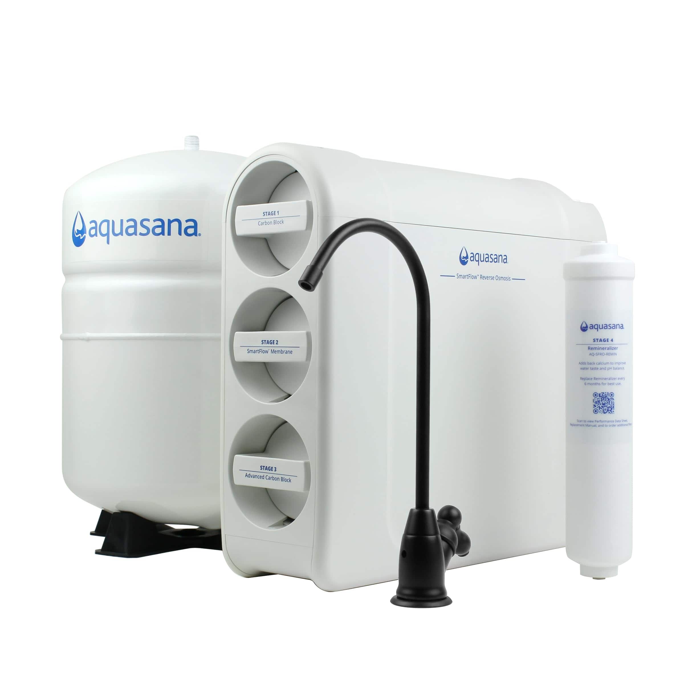 SmartFlow Reverse Osmosis Water Filter System Under Sink RO Removes