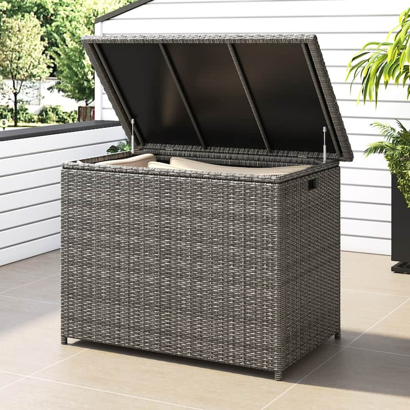 Corvus Lattice 127 Gallons Outdoor Cushion Storage Box - Dark Grey