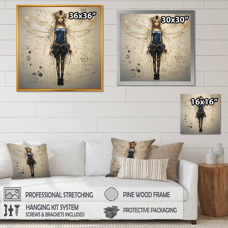 Designart "Fantasy Fairy Drawing " Fairies Wall Art