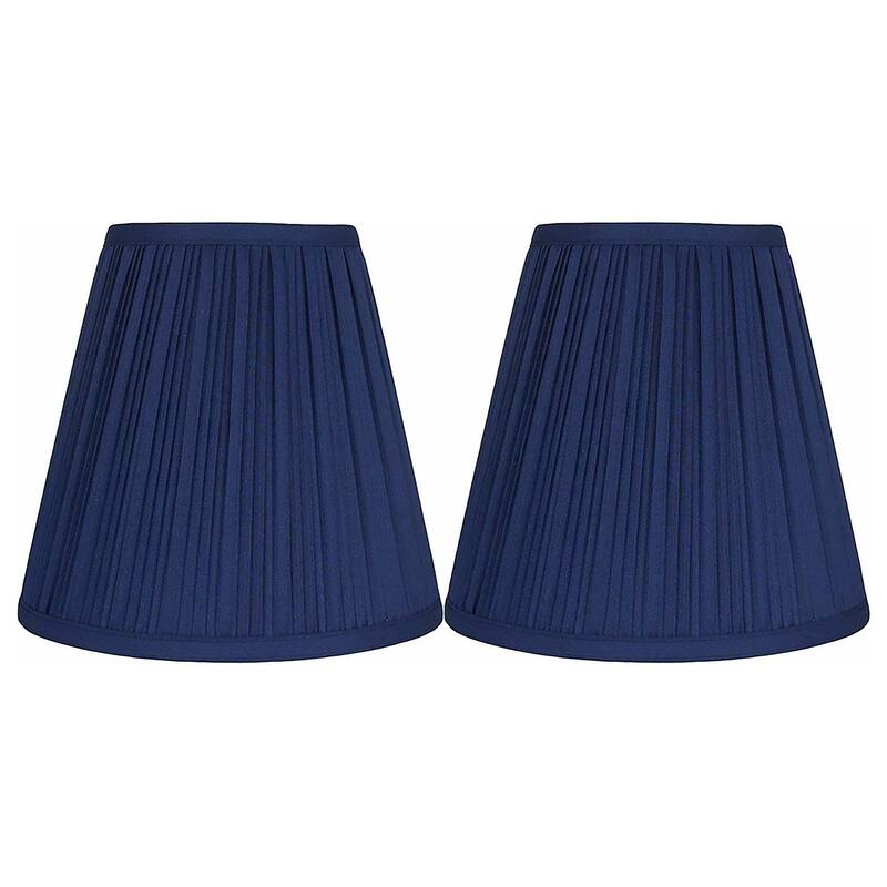 Many Selections Table Lamp Shade, 5 inch Top, 9 inch Bottom, 8.5 inch Slant - Set of 2 - Navy Blue Pleated
