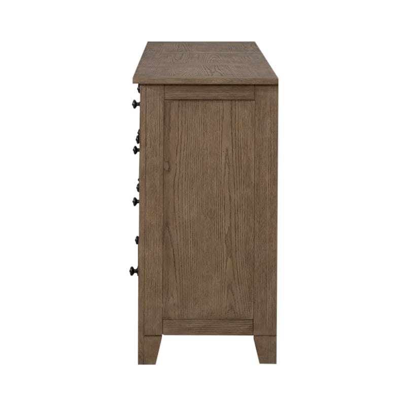 Grandpa's Cabin Rustic 7 Drawer Dresser for Bedroom - Sandstone or Aged Oak