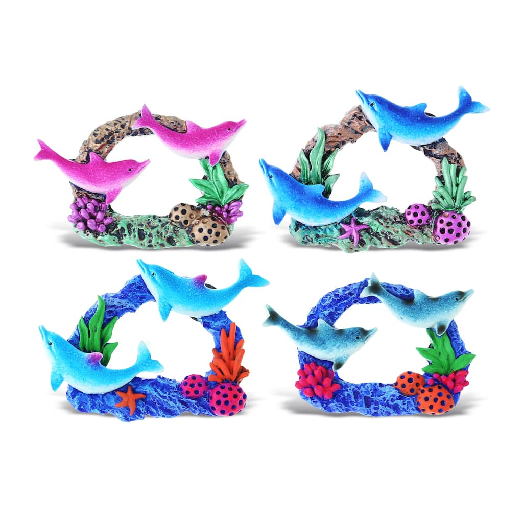 CoTa Global Dolphin Coral Reef Refrigerator Magnets Set of 4 - 4″Lx0.5″Wx3″H