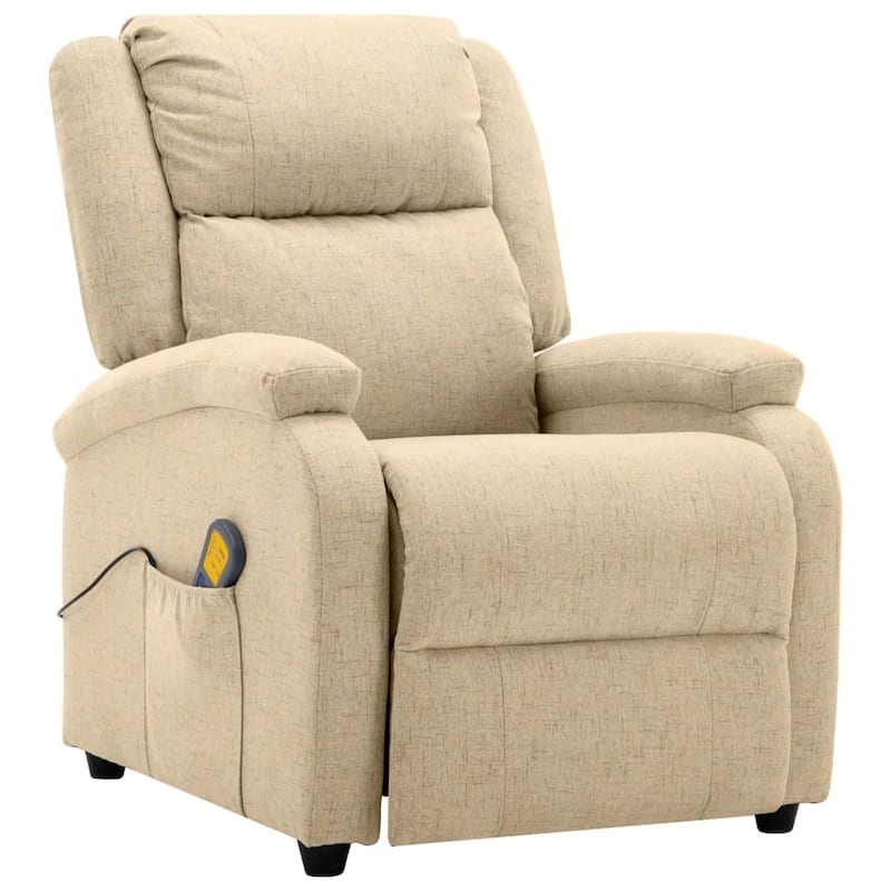 vidaXL Massage Chair Cream Fabric - 71 x 92 x 96 cm