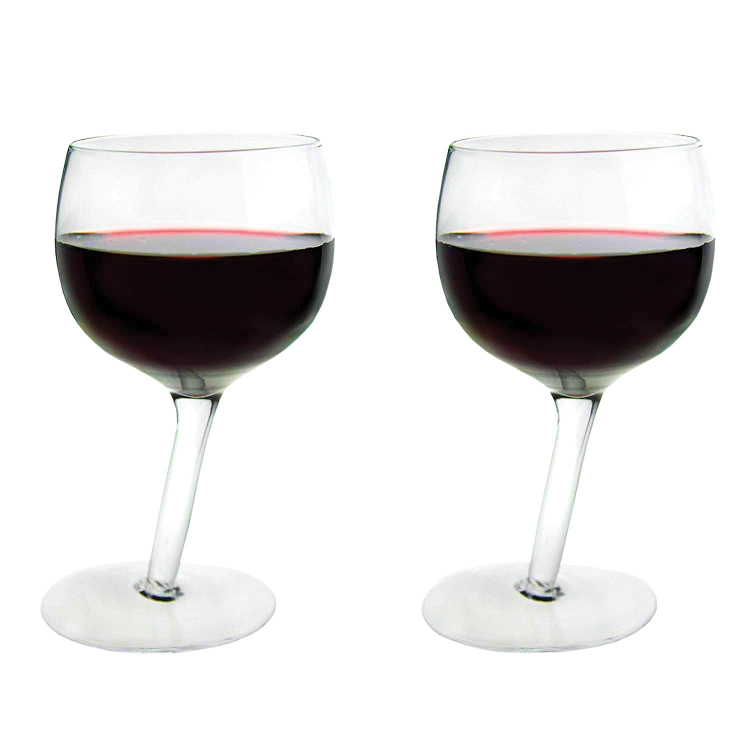 Bespoke Tipsy Slanted Stem Wine Glass Set - Each Holds 5 Ounces - Clear - 7  in. x 3.25 in. - Bed Bath & Beyond - 28181940