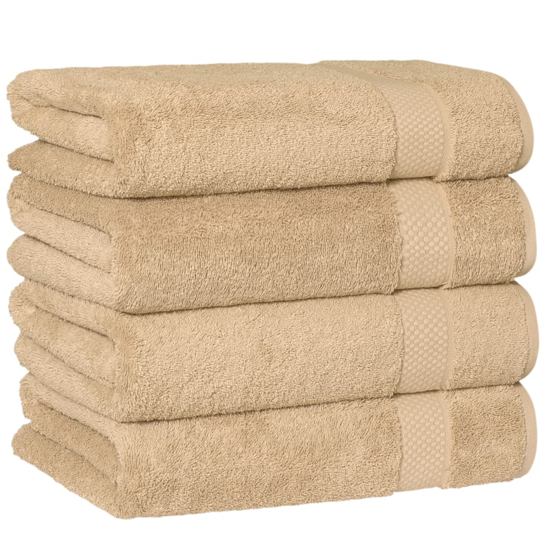 Authentic Hotel and Spa 100 percent Aeagean Long Staple Turkish Cotton STARLIGHT Terry Bath Towels (Set of 4)