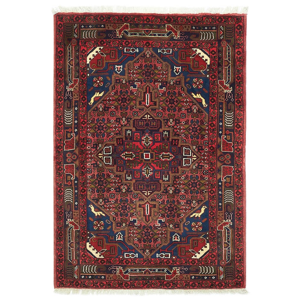 ECARPETGALLERY Hand-knotted Anadol Red Wool Rug - 3'5 x 4'10