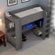 preview thumbnail 17 of 30, Full Size Loft Bed with Built-in Desk, LED Shelf Lighting, Charging Ports, and Storage Cabinet, Dark Gray Wood Frame Twin Dark Gray - Twin
