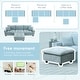 preview thumbnail 42 of 55, Roomfitters 100 x 59" Modern Convertible L-Shaped Sectional Sofa with Free Pillows, 4-Seat Suede Velvet Sleeper Sofa