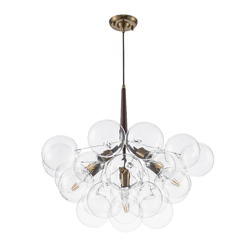 Contemporary Clear Glass Globe Bubble Chandelier