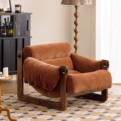 Contemporary Chenille Arm Chair with Cushion Back