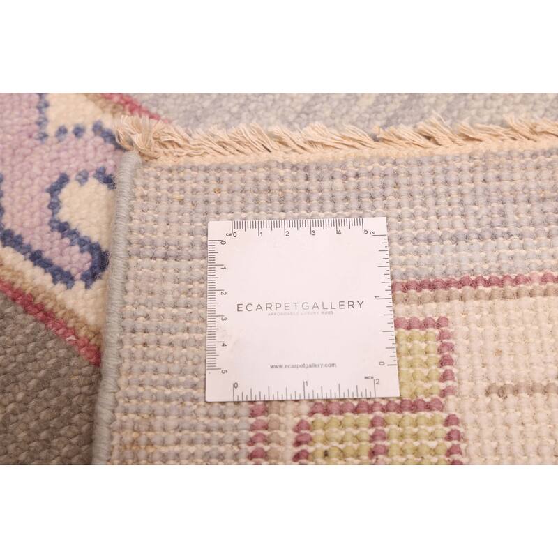 ECARPETGALLERY Hand-knotted Modern Oushak Light Grey Wool Rug - 9'11 x 13'9